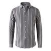 Men Striped Long Sleeve Casual Slim Fit Fashion Business Shirt