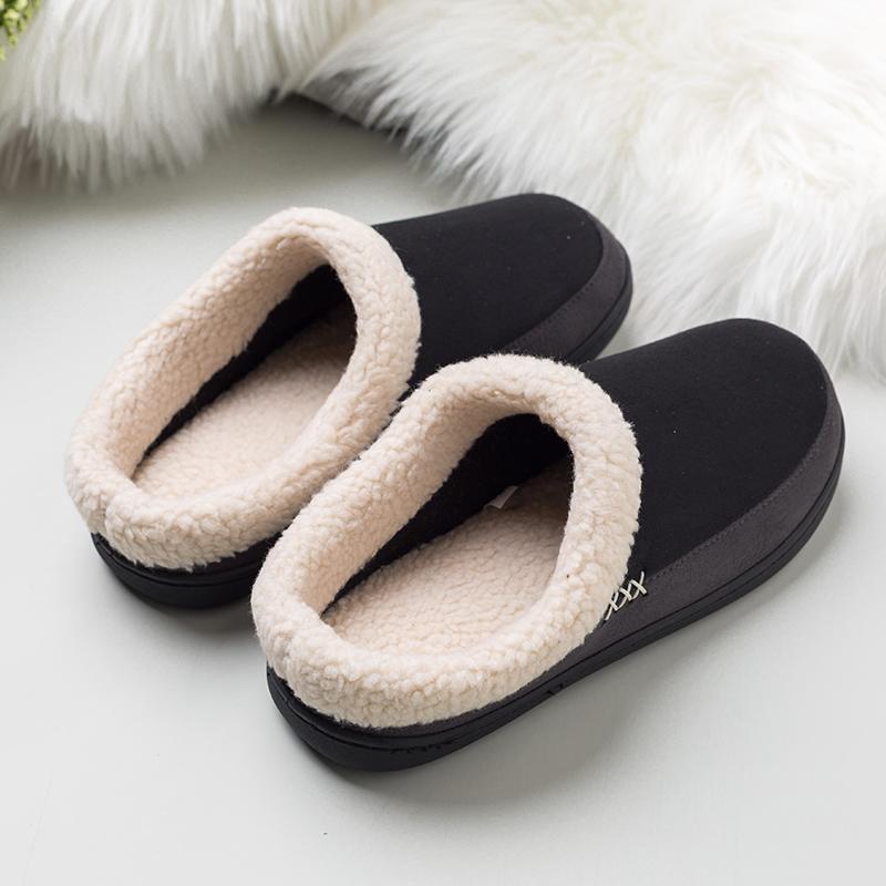 Fashion Winter Men Slippers New Warm Men's Slippers Short Plush Flock Home Slippers for Men Hard-wearing Non-slip Sewing Male Shoes