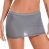 Womens Semi See Through Miniskirt Solid Color Elastic Waistband Pencil Skirt Nightwear Clubwear
