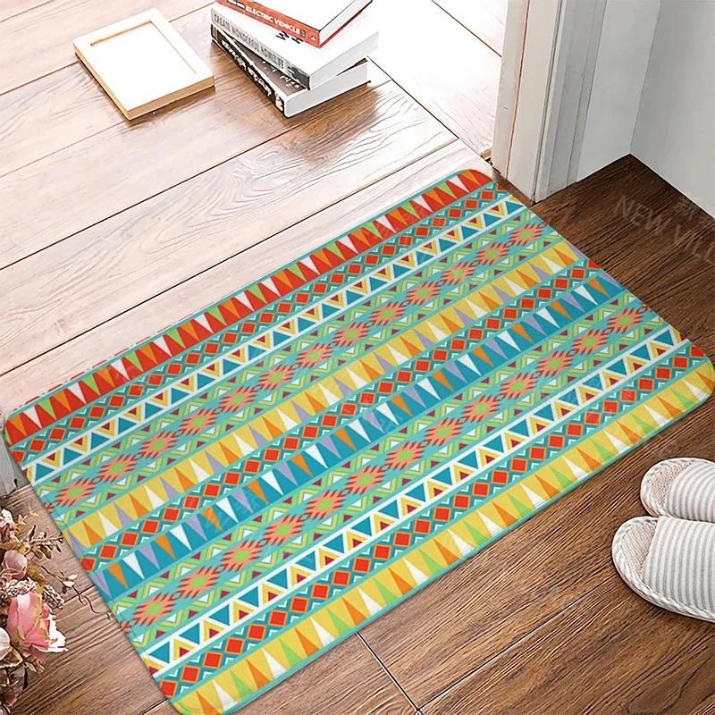 Boho Pattern Vintage Door Mats Anti-Slip Polyester Bathroom Shower Carpets Kitchen Bedroom Floor Foot Rug Home Entrance Decor