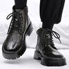 Fashion Italian Casual Leather High Top Boots Comfy Men Ankle Boot Fashion Luxury Brand Men Lace-up Boots New Design Outdoor Hiking Boot