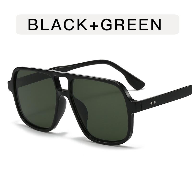 Fashion Women Double Beam Sunglasses Retro Pilot Sunscreen Sun Glasses Personalized Glasses Outdoor Anti Glare Eyewear