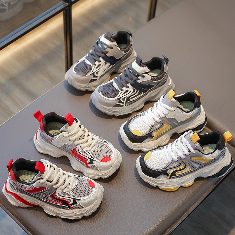 2025 spring new children's dad shoes mesh breathable trendy brand light fashion super soft big boys sports shoes