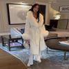 Women's Fashion Casual Fur Collar Lace-Up Mid-Length Slimming Jacket