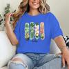 Vintage St. Patrick's Day T-Shirt Women Lucky Four Clover & Floral Short Sleeve Tee Girl Lucky Clover Festival Casual Tops