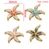 2pcs Stainless Steel Enamel Summer Starfish 4.2cm Flower Charms for DIY Earring Jewelry Materials Making Pendant Supplies Crafts