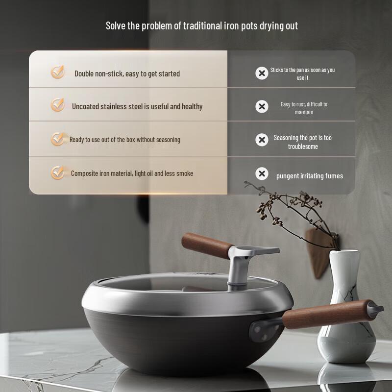 SUPOR Titanium Composite Iron Non-Stick Wok