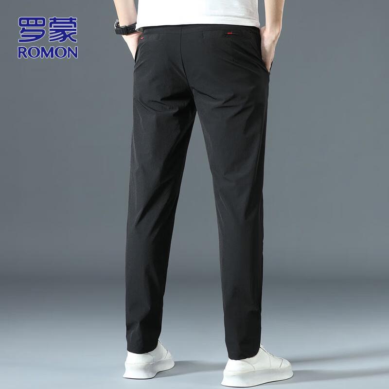 ROMON Men's Ice Silk Straight Casual Pants