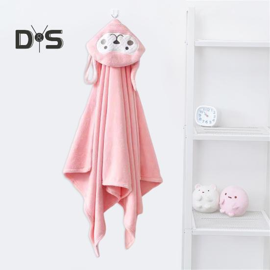 Kapşonlu Bebek Havlusu Düğmeli Emici Bornoz Karikatür Hayvan Mercan Kadife Pelerin Havlu Kızlar Erkekler Küçük Çocuklar Ev Havuzu Kullanımı