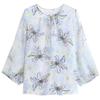 Female Spring/Summer New Korean Chiffon Shirt Top Fashion 3/4 Sleeve Printed Lace Up Bottoming Blouse S-4XL