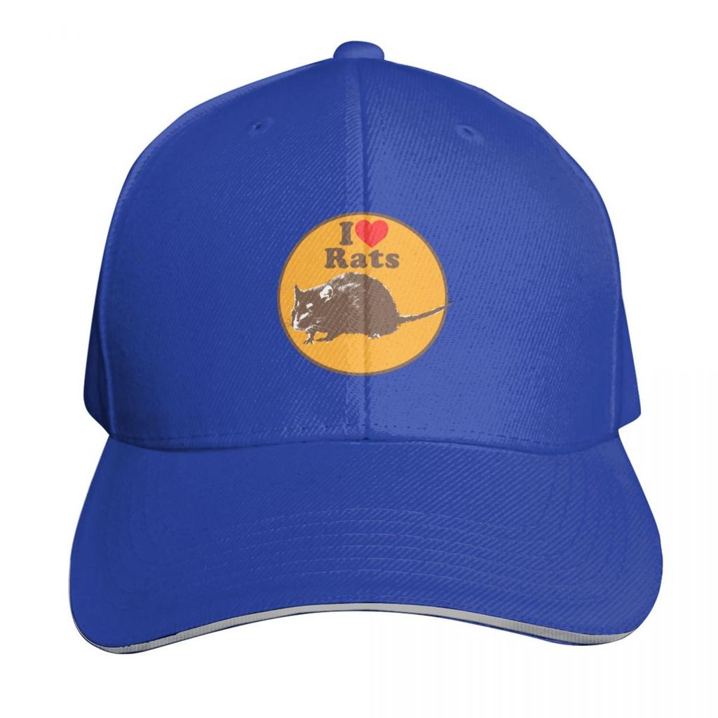 I love Rats design Baseball Cap custom Hat Golf Wear Icon New In The Hat Womens  Unisexs