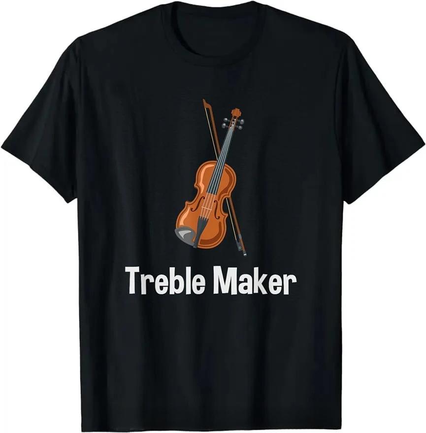 

Violinist T-shirt Treble Violin with Bow Clothing Fitness T Shirt Hip Hop Tees Womens Tshirt - Men s Summer Cotton Graphic Tee 5XL різнокольоровий