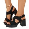 High-heeled sandals 22 summer new open-toed thick heels sexy European and American temperament large-size sandals