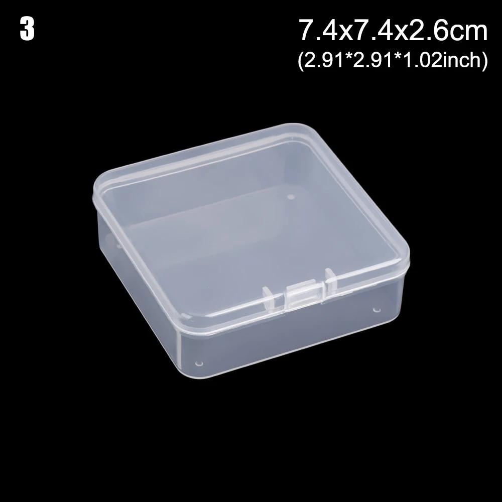Square Round Plastic Transparent Storage Box Small Items Sundries Organizer Case Jewelry Beads Container Box Tools Accessories