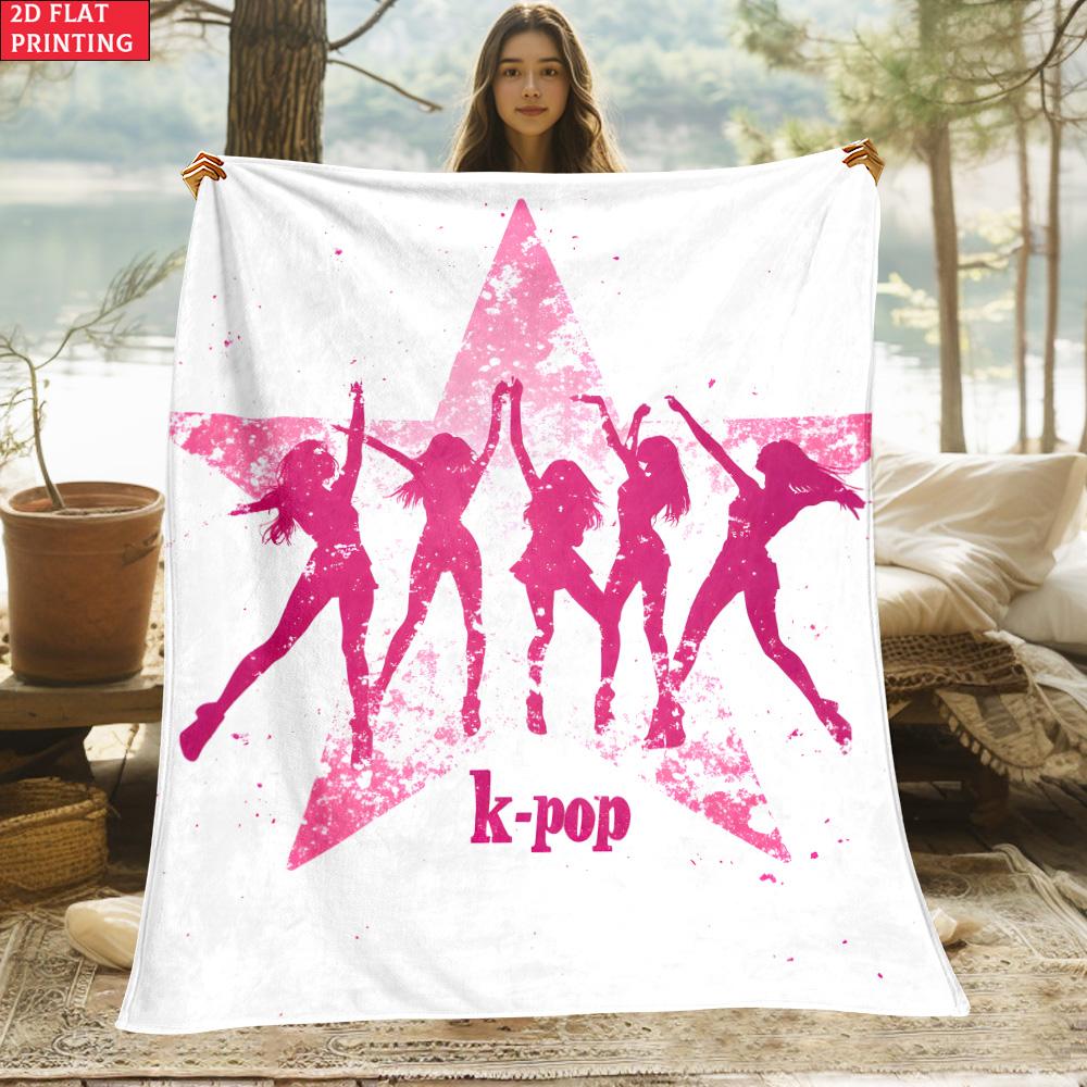 

K-POP Print Blanket.Warm and Comfortable Flannel,Bedroom,Sofa,Bed,Chair,Gift,Picnics,Trip, Camp,Blankets. 80x120cm(31x47inch)