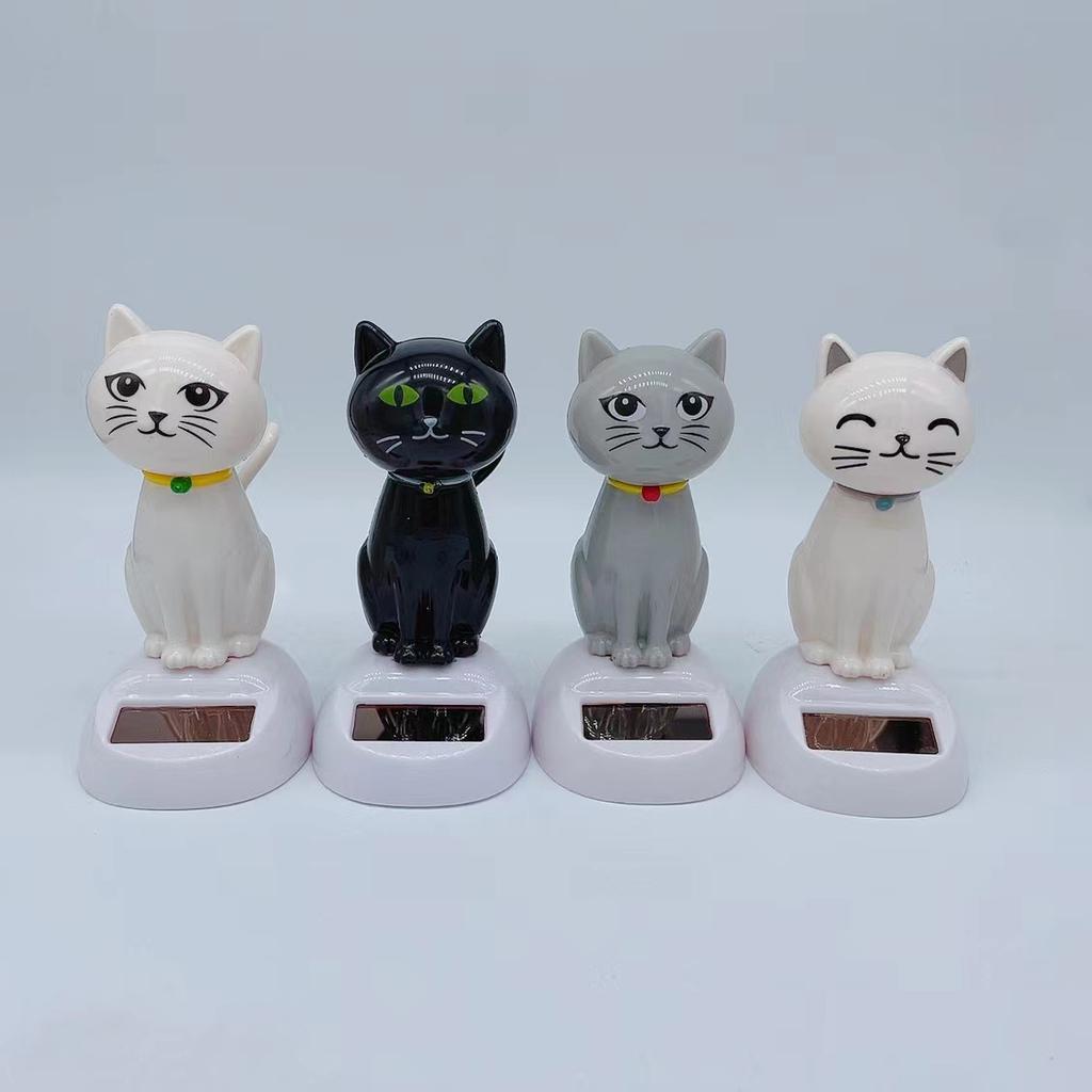 Car Cat Solar Powered Dancing Toys, Cute Solar Powered Swinging Cats Dashboard Decoration, Cats Figurine Statue Swinging Car Dashboard