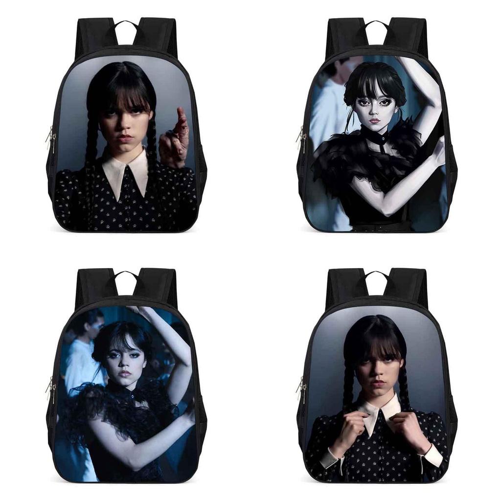 Wednesday The Adams Family Backpack Large Capacity Schoolbag Travel Bag For Kids