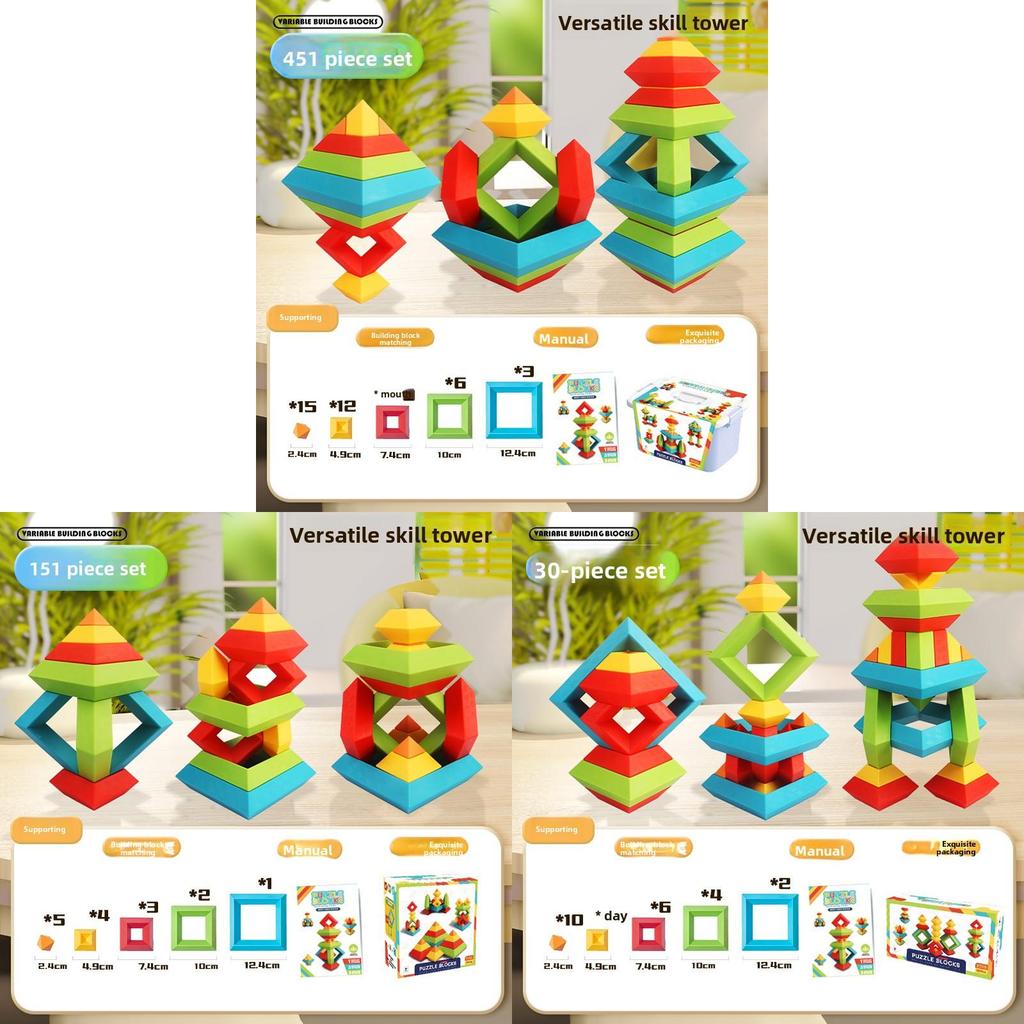 Multifunkční sada stavebnic Pyramid pro děti s DIY montáží a úložnou taškou