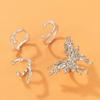 Fashion Niche Geometric Butterfly Ring Set for Women Irregular Wave Metal Finger Decoration for Girls High-end Jewelry Gifts