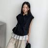 New Arrivals Open Run Women Hooded String Big Pocket Jumper