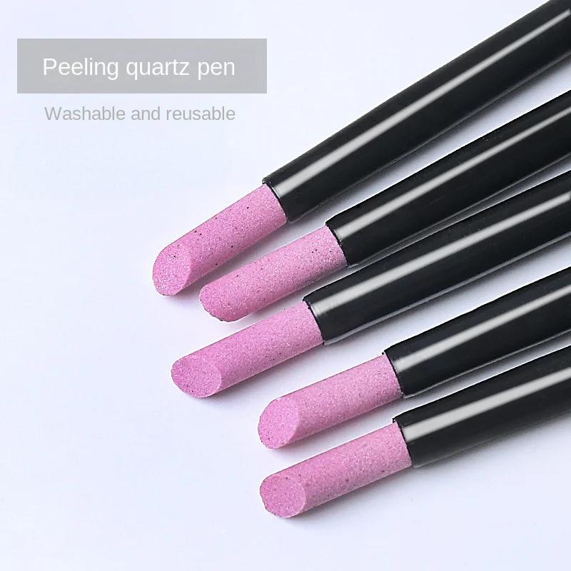 Quartz Stone Nail Pusher Scrub Pen Cuticle Remover Dead Skin Pusher Trimmer Professional Nail Art Care Manicure Tools