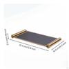 Leather Tray with Metal Frame Textured Rectangular Rails for Coffee Table, Vanity