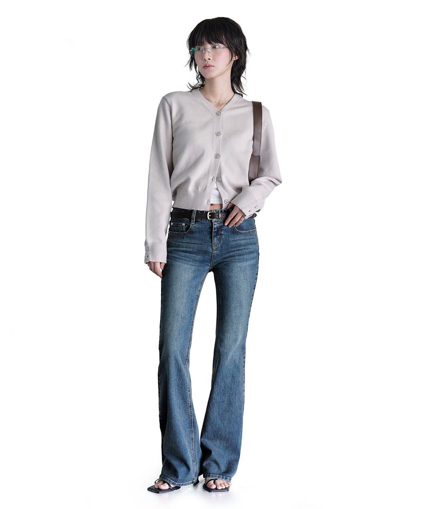 Deketeuumeon Signature Slim Low Rise Flared Jeans Dcwpt006Blueb
