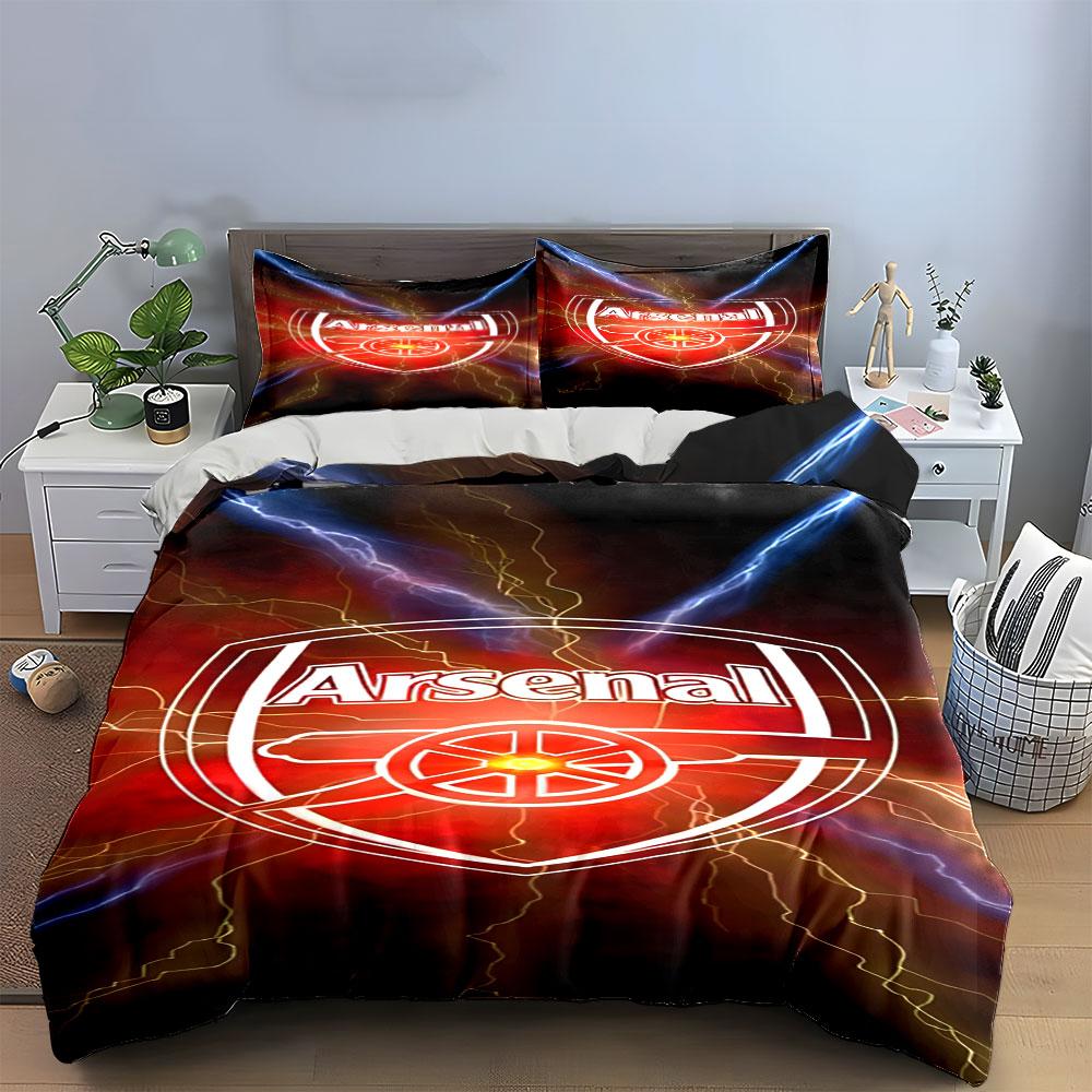 Arsenal logo with lightning. Bedding sets Duvet cover sets Duvet covers Pillowcases(1 * Duvet Cover 2 * Pillowcases, without duvet insert)