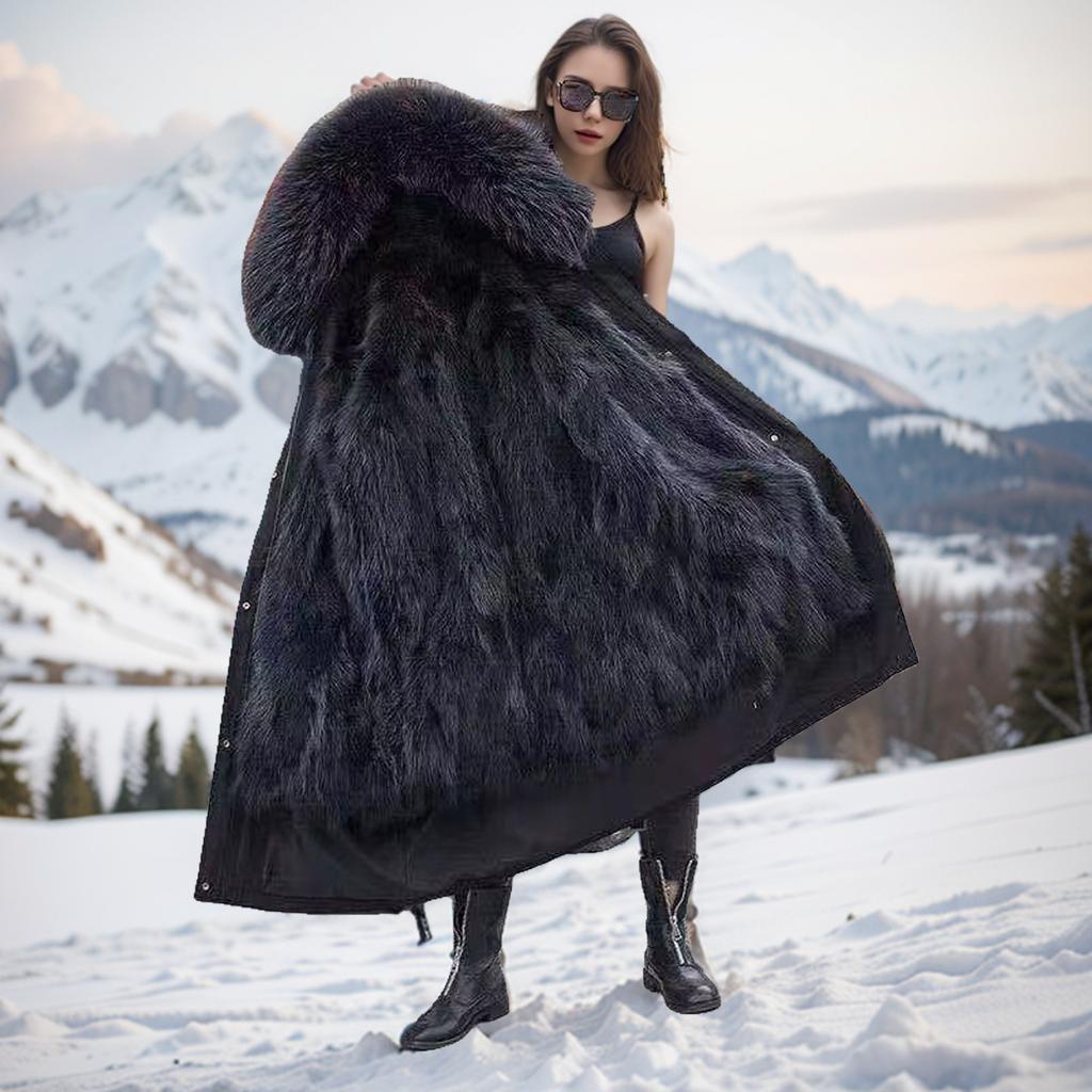 Autumn Winter Jacket Women's Long Jacket Warm  Super Thick Winter Parka Thickened Warm Jacket