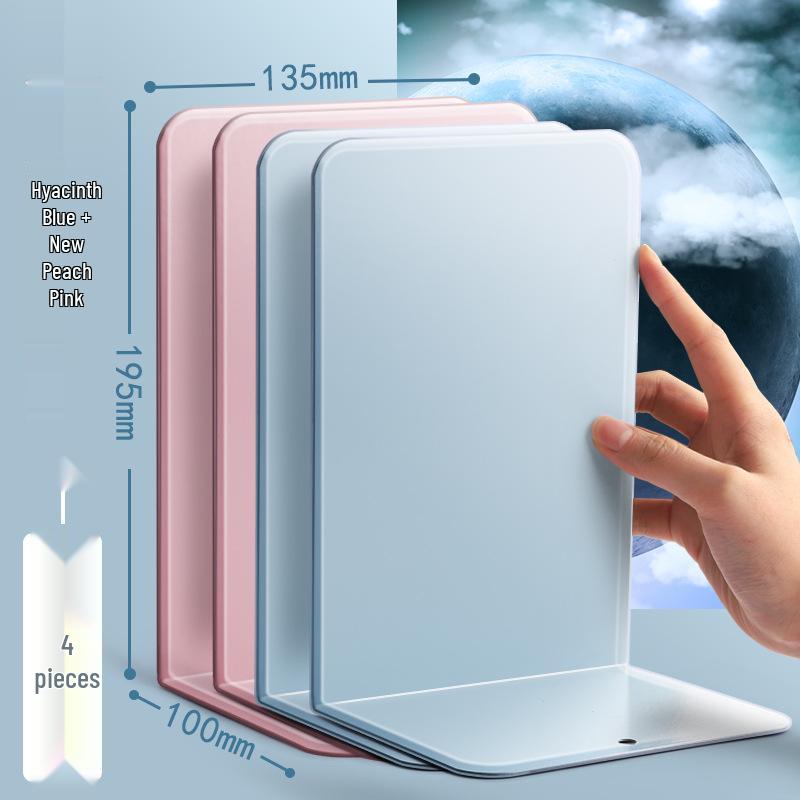 2-Piece Retractable Metal Book Stand and Bookend for Students