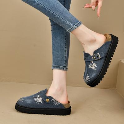 New Style Fashion Autumn Women's Mules Slippers Platform Flats Clogs Sandals Fashion Outdoor Slip On Beach Sandals Zapatos Mujer