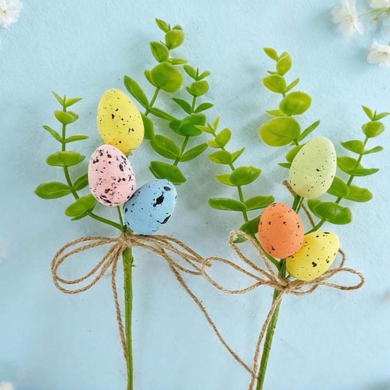 Easter Tree Branch with Colorful Eggs Flower Arrangement Twigs Picks Home Holiday Vase Ornament Spring Party Decoration