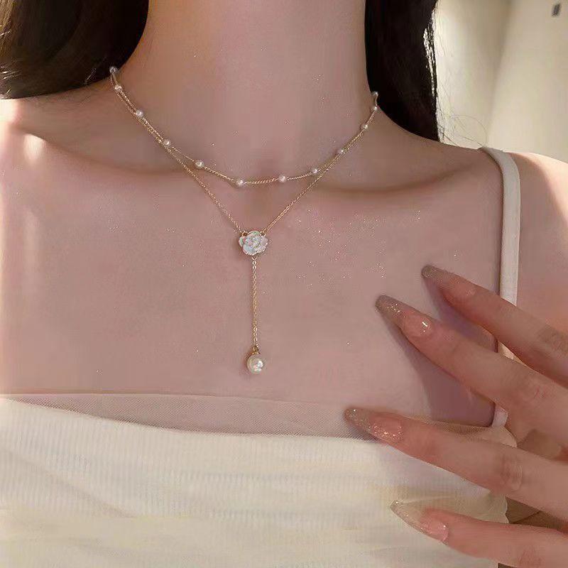 Antique Collarbone Chain, Pearl Necklace, Neck Chain, Summer Niche Versatile Personality Design Items