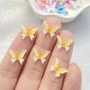 50Pcs Cute Mini Cartoon Colorful Butterflies Nail Art Resin Designer Charms Diy Craft For Nail 3D Decorations Jewelry