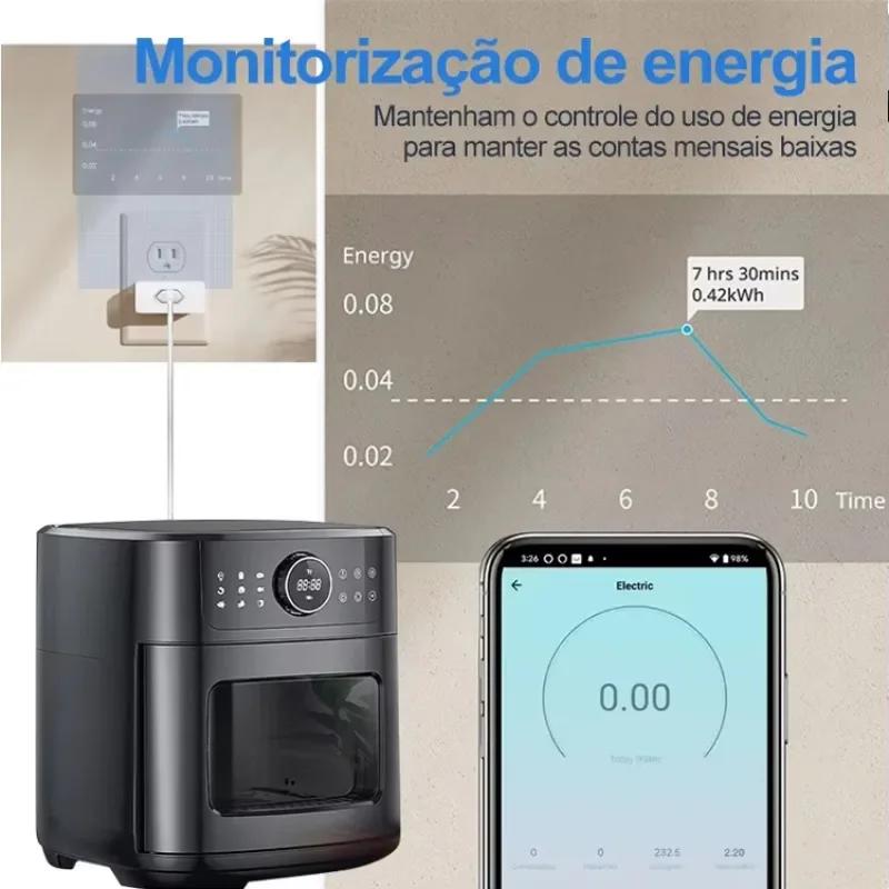 16A Brazil Standard WiFi Smart Plug with Power Monitor Smart Life APP Remote Compatible Smart Socket Work for Google Home Alexa