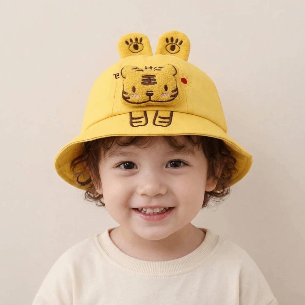 Korean Style Baby Bucket Hat Cartoon Animal Sun Protection Kids Sunshade Cap Uv Protection Bucket Hat Children Sun Hat
