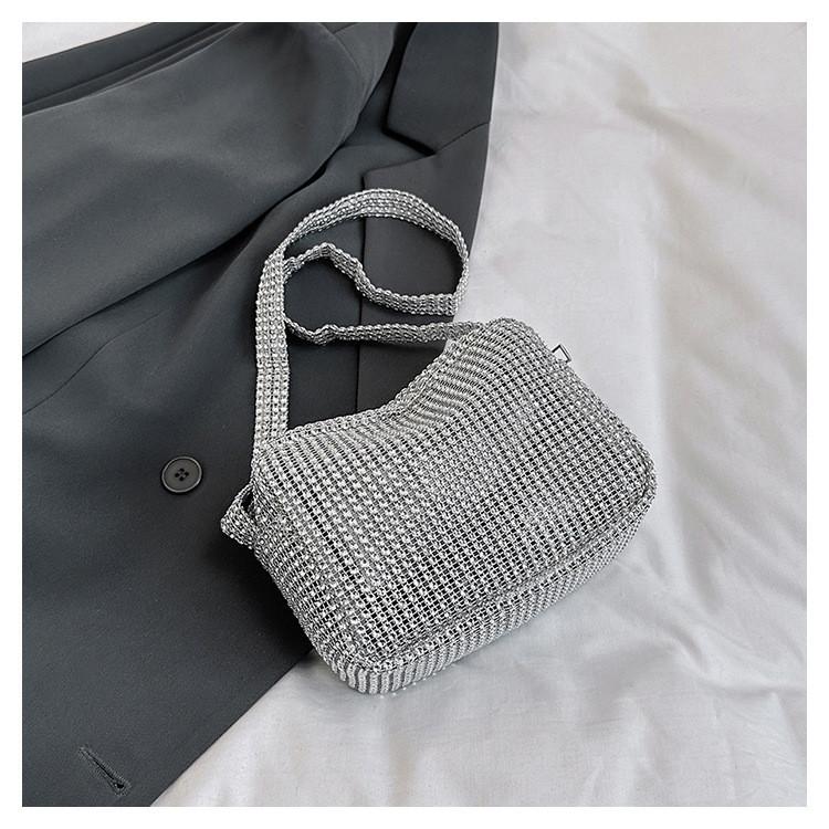 2024 Spring New Fashion Silver Street Trendy Shoulder Bag Pu Material