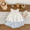 Girls Polka Dot Sleeveless Top and Bloomer Shorts Set