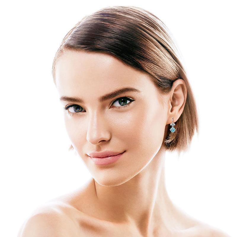 Silvere Glam Fashionable And Elegant Mermaid Princess Blue Tears Moissanite Ear Hook Personalized Design Earrings S925 Sterling Silver Earrings