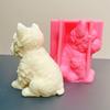 2025 3D Large Vertical Ears Lying Down Dog Candle Silicone Mold Pet Dog Resin Mold Teddy Dog Concrete Gypsum Molds Home Decor