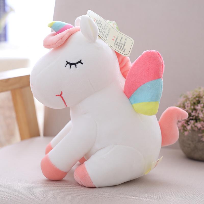 55cm Süßes Einhorn Plüschtier Weißes Flugpferd Mit Regenbogenflügeln Baby Kinder Beruhigungs puppe Geburtstagsgeschenk Für Mädchen Jungen 55cm