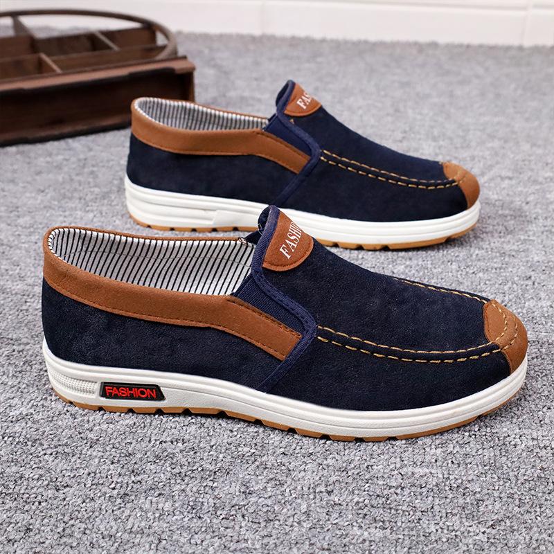 Men's Low-top Canvas Shoes Old ******* Cloth Shoes S**t Sole Non-slip and Wear-resistant ****** and Autumn Canvas Shoes Middle-aged and Elderly Fat