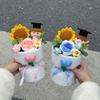 Knitted Crochet Flowers Bouquet Mother'S Day Gifts Artificial Graduation Bouquet With Gifts Bag Party Wedding Decor