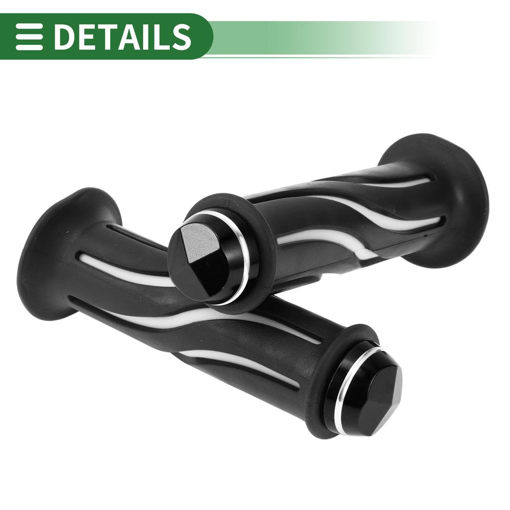 BULLSPANN Universal Motorcycle Hand Grip Cover Non-slip Aluminum Alloy Rubber Handlebar Grip Motorcycle Scooter White 1 Pair 22mm 24mm