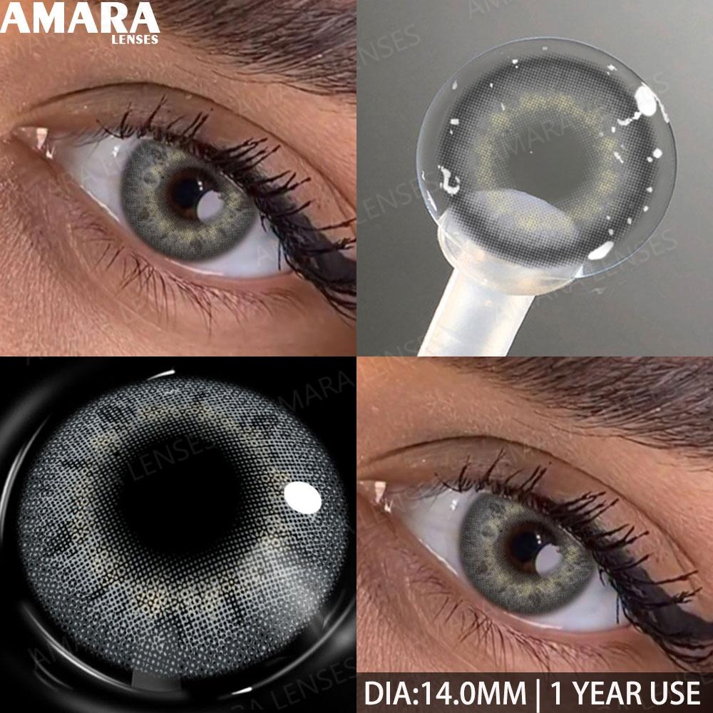 AMARA 1 Paar Farbige Kontaktlinsen Jahreslinsen Natürlicher Look Braune Augenlinsen Graue Kontakte Blaue Linsen Grüne Augenlinsen
