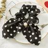 Chiffon Bowknot Silk Hair Scrunchies Women Pearl Ponytail Holder Hair Ties Hair Rope Rubber Bands Headwear Hair Accessories