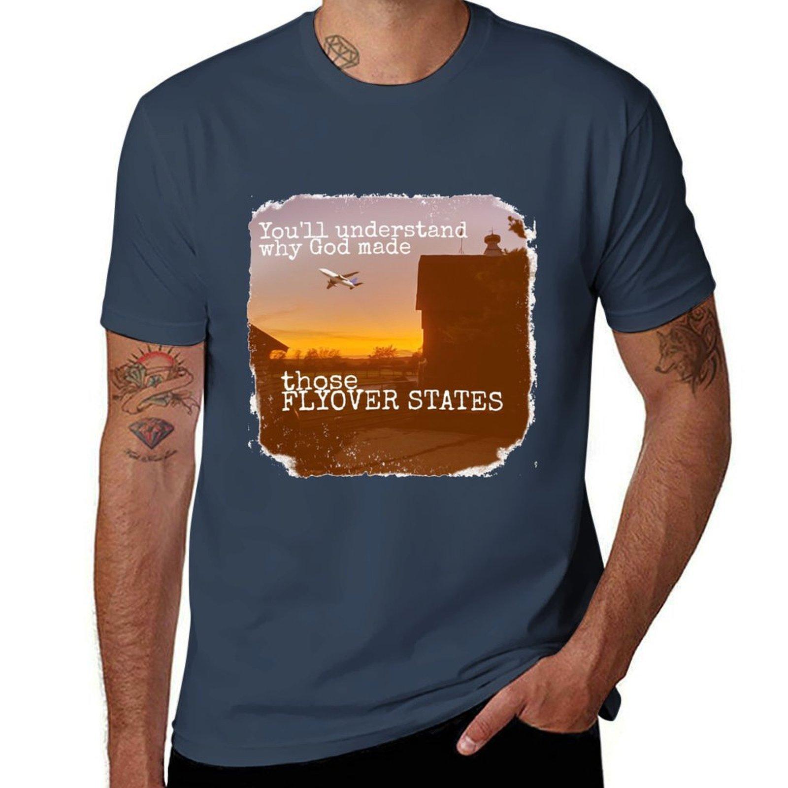States Flyover TShirt Ultra Soft Breathable Tee Top S