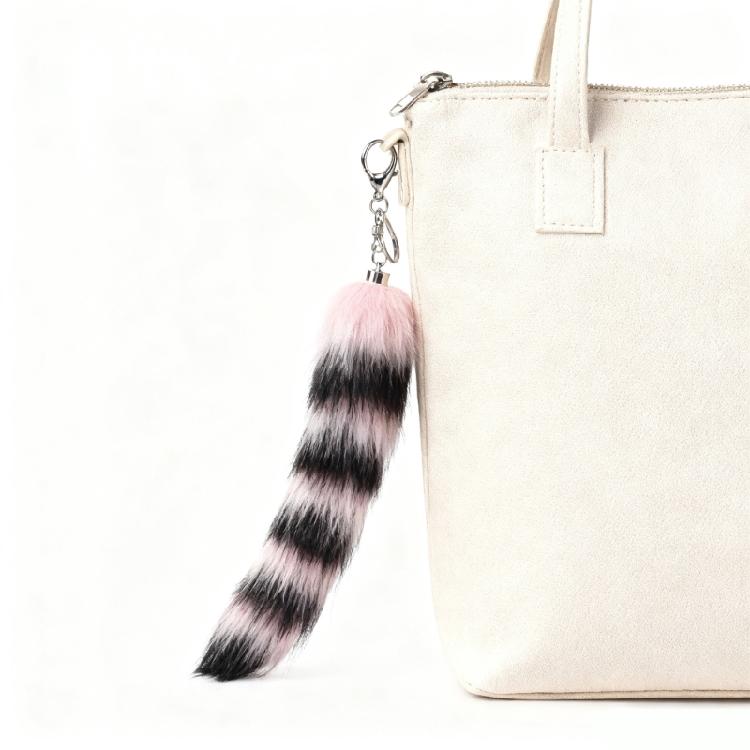 Multi Colored Furry Keychain Foxes Tail Shape Ergonomic Design Compact Portable Solution For Home Office And Outdoor Use