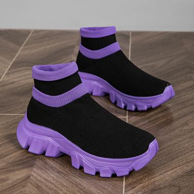 Sneakers Unisex Calzini Traspiranti ad Alta Elasticità Fondo Spesso Scarpe Sportive con Rialzo Scarpe da Donna
