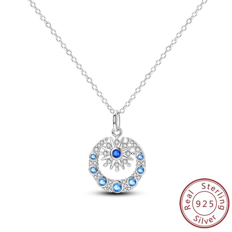 New Copper Necklaces Tulip Heart Sun Star Moon Bow Zircon Pendant Necklace For Women Fashion Jewelry Making Gifts